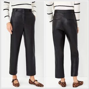 NEW Ann Taylor Faux Leather High Waist Straight Pant Sz 2